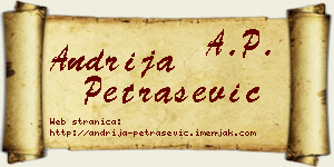 Andrija Petrašević vizit kartica